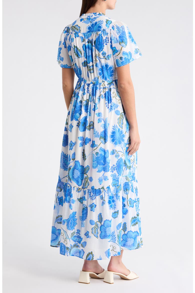 Samian Floral Kissa Button Down Dress, Alternate, color, WHITE-BLUE-GREEN
