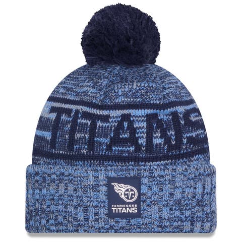 Men's New Era Light Blue Tennessee Titans 2025 Sideline Cold Weather Cuffed Knit Hat with Pom