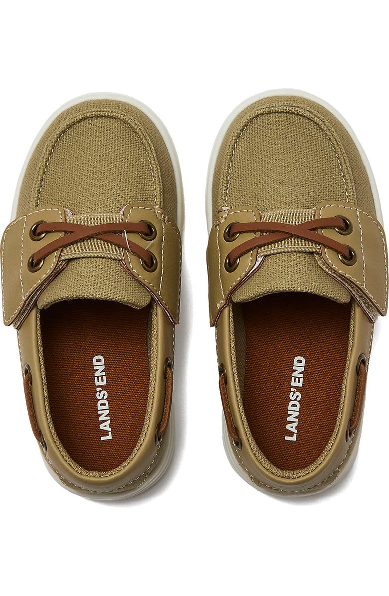 Lands' End Toddlers Canvas Easy On Boat Shoes, Alternate, color, Desert Tan