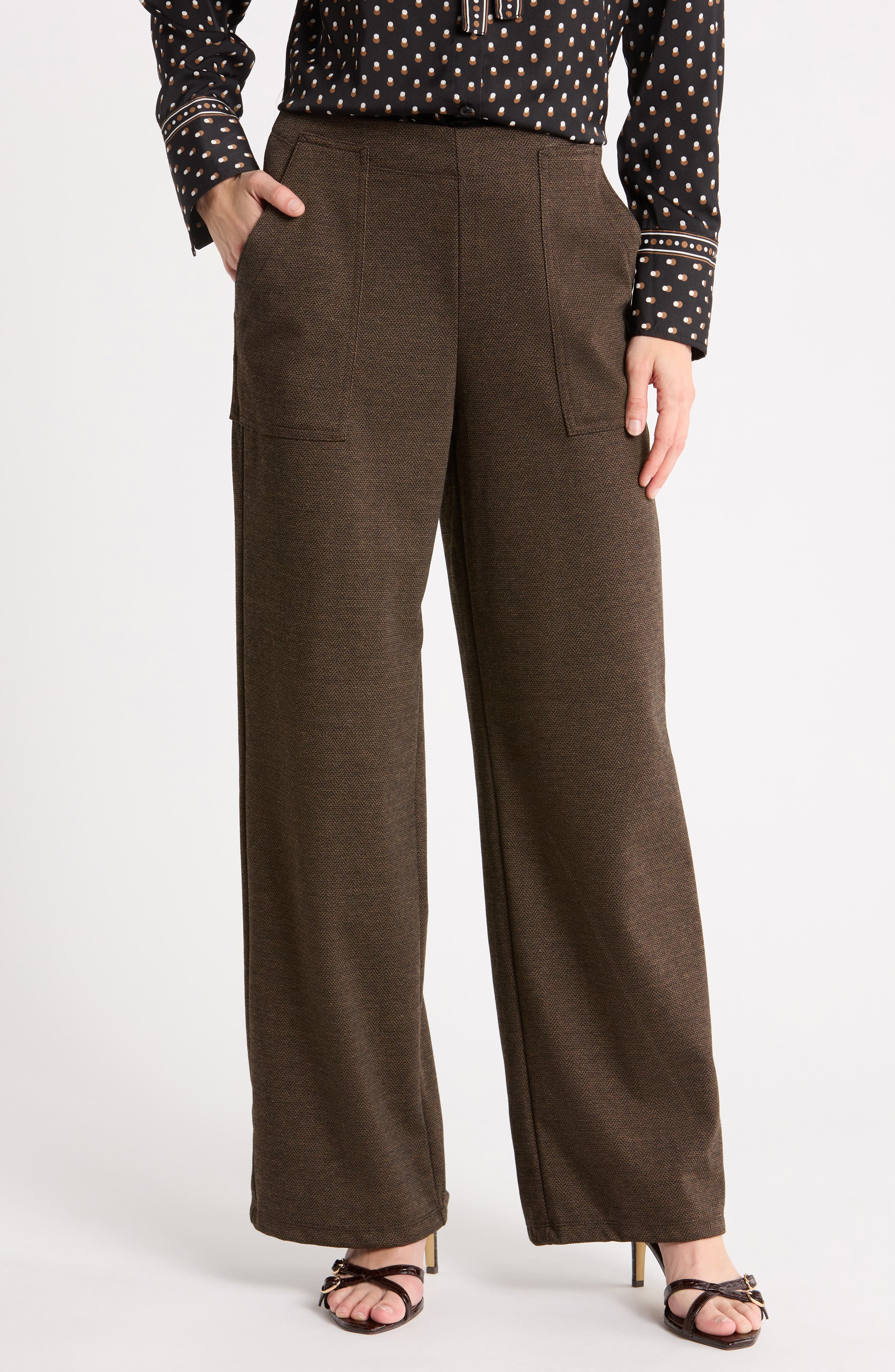Stripe Wide Leg Ponte Pants