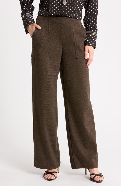 Stripe Wide Leg Ponte Pants