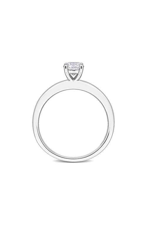Created Forever 10k White Gold Lab Grown Diamond Solitaire Ring In Metallic