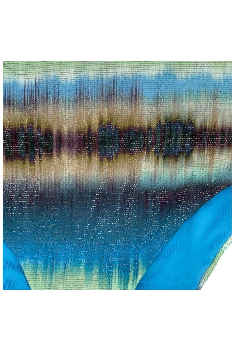 Metallic High Waist Bikini Bottoms, Alternate, color, BLUE MULTI