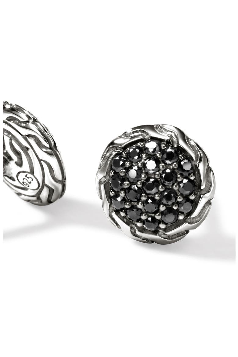 JH Essentials Stud Earrings, 7mm, Alternate, color, SILVER/ BLACK SAPPHIRE