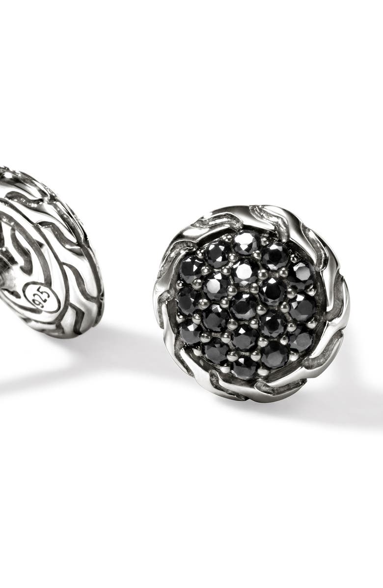 John Hardy JH Essentials Stud Earrings, 7mm, Alternate, color, Silver/ Black Sapphire