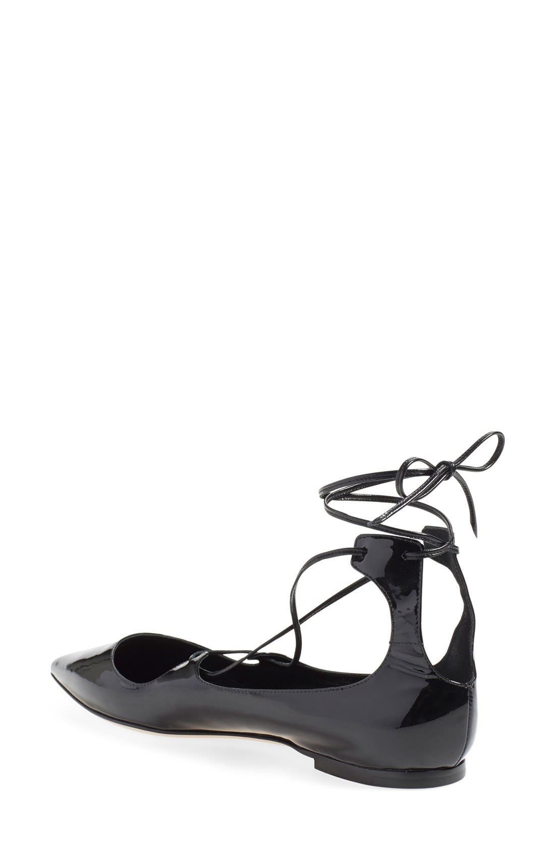 Jimmy Choo 'Vita' Pointy Toe Ghillie Flat, Alternate, color, 