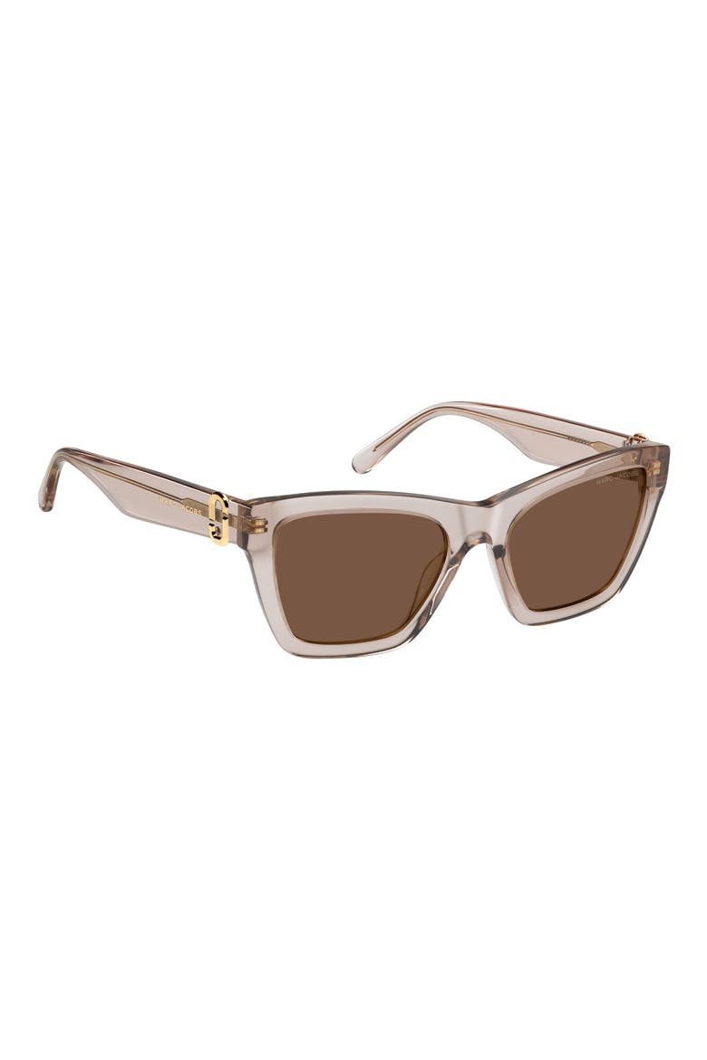 54mm Cat Eye Sunglasses, Alternate, color, BEIGE/ BROWN