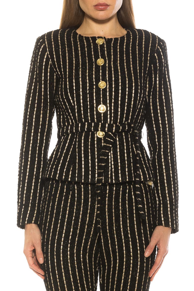Arjun Plaid Jacket, Main, color, BLACK PINSTRIPE