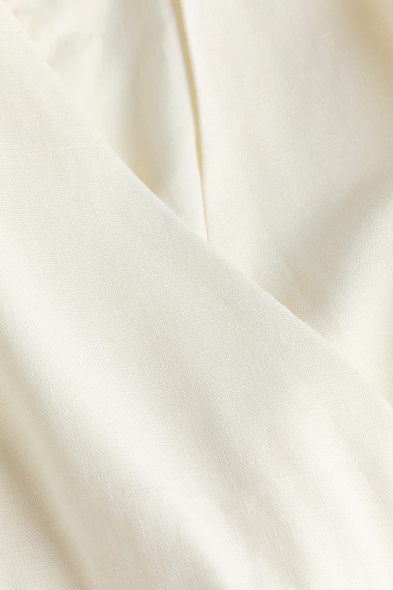 Linen-blend Wrap Dress, Alternate, color, Cream