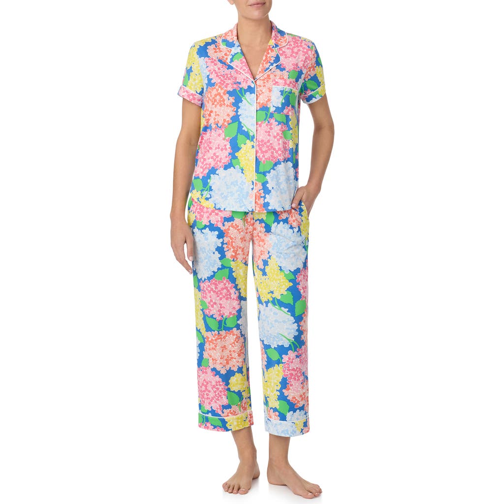 Kate Spade New York Cozy Jersey Cropped Pajama Set In Pink Multi