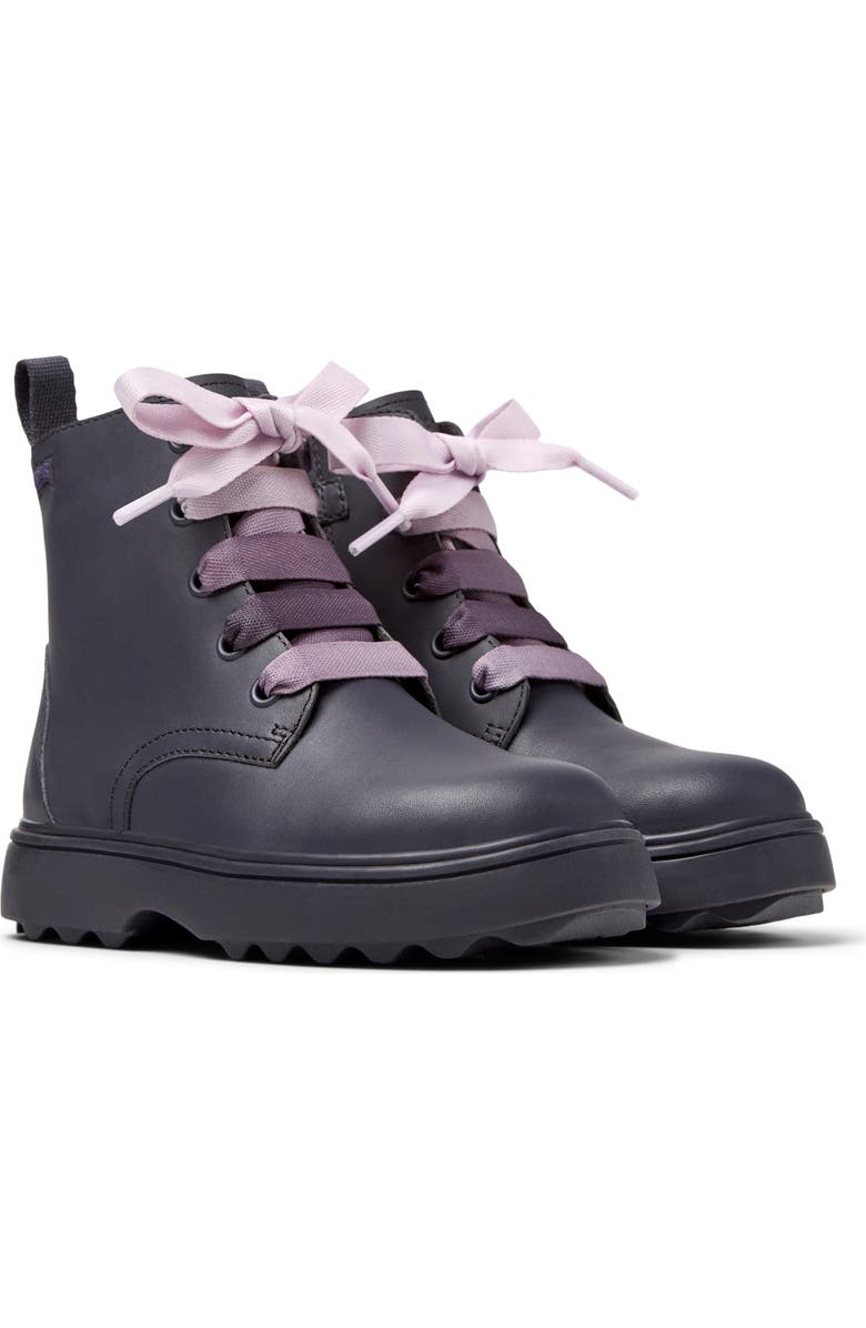 Camper Kids' Norte Combat Boot, Main, color, Black/ Dark Purple