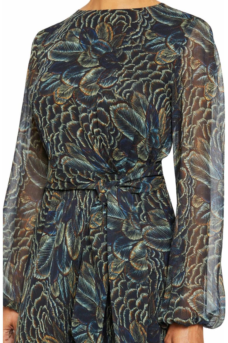 CALLIE Long Sleeve Fit and Flare Midi Dress, Alternate, color, SPACE BLUE