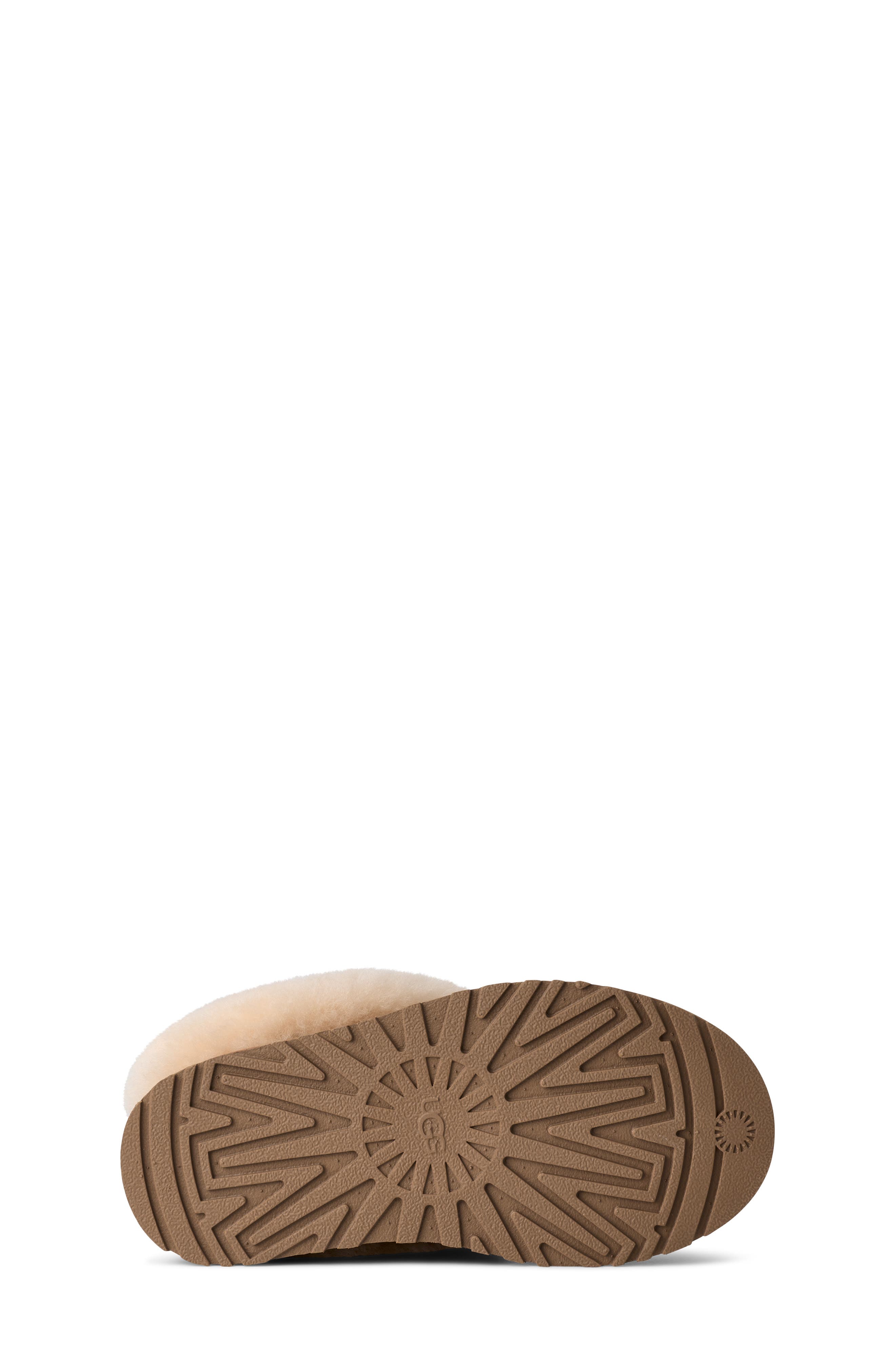 Kids' Tazzelle Genuine Shearling Collar Slipper, Alternate, color, CHESTNUT