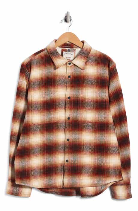 Ombre Plaid Cotton Button-Up Shirt Jacket