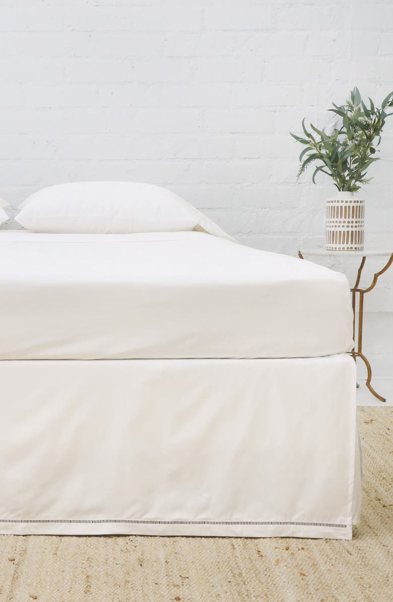 Pom Pom at Home Como Ladder Stitch Cotton Bedskirt, Alternate, color, Ivory