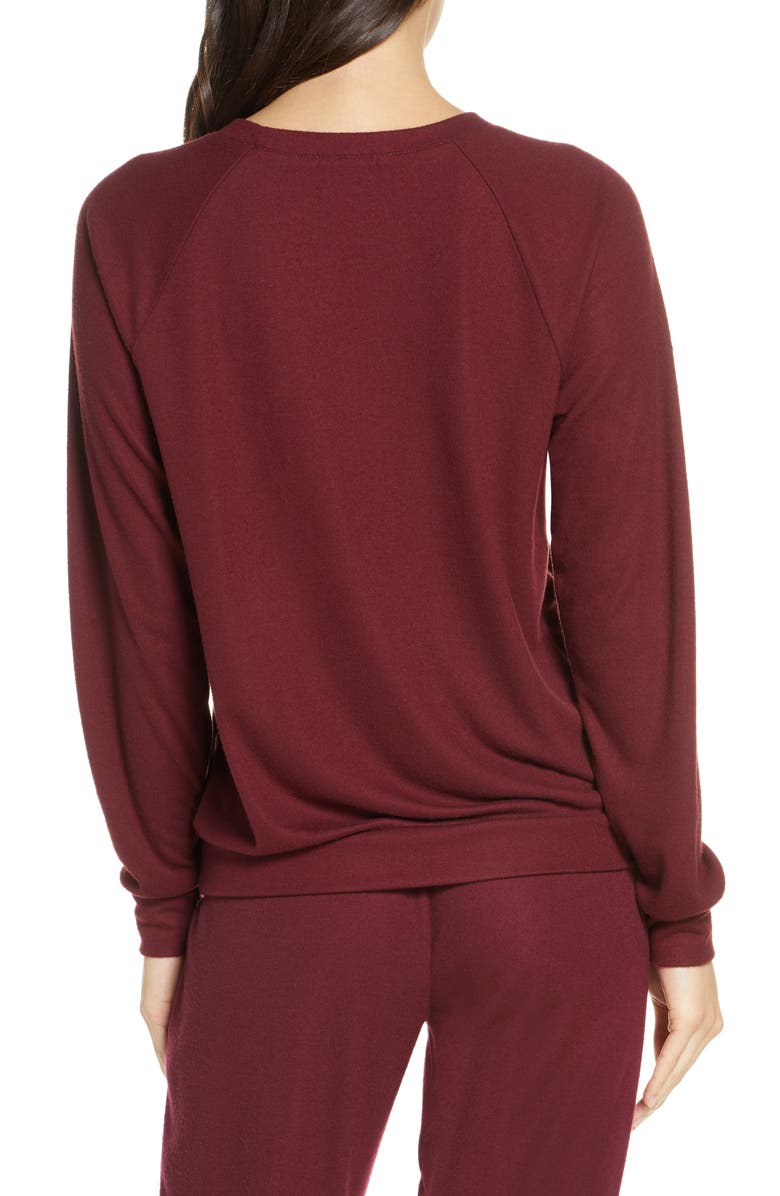 Eberjey Mina The Ringer Sweatshirt, Alternate, color, 