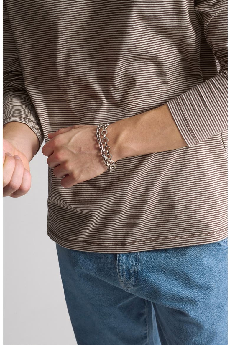 Stripe Ringer Long-Sleeve T-Shirt, Alternate, color, CHOCOLATE MARTINI STRIPE