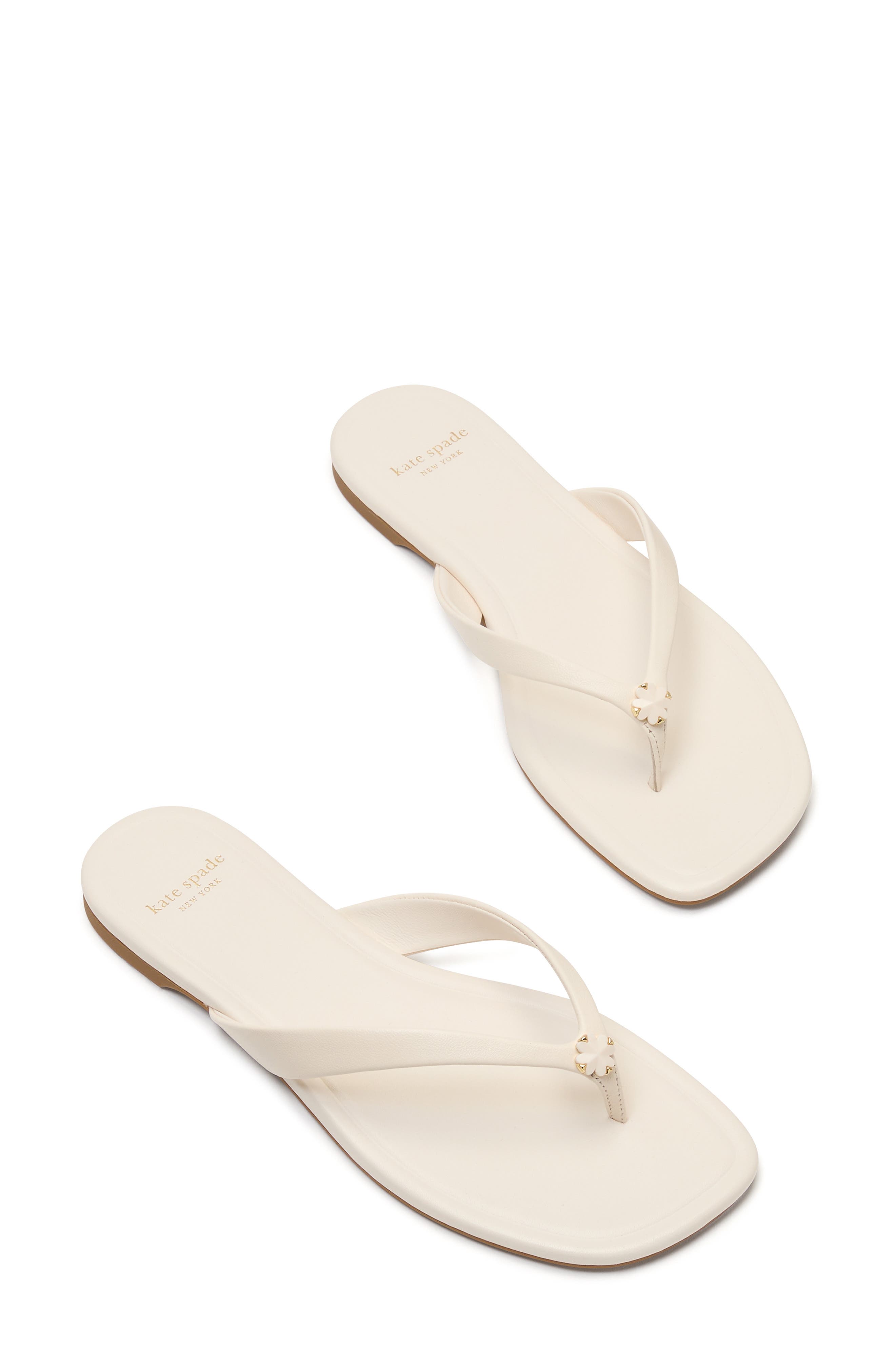 Kate Spade New York Flower Flip Flop, Alternate, color, Cream