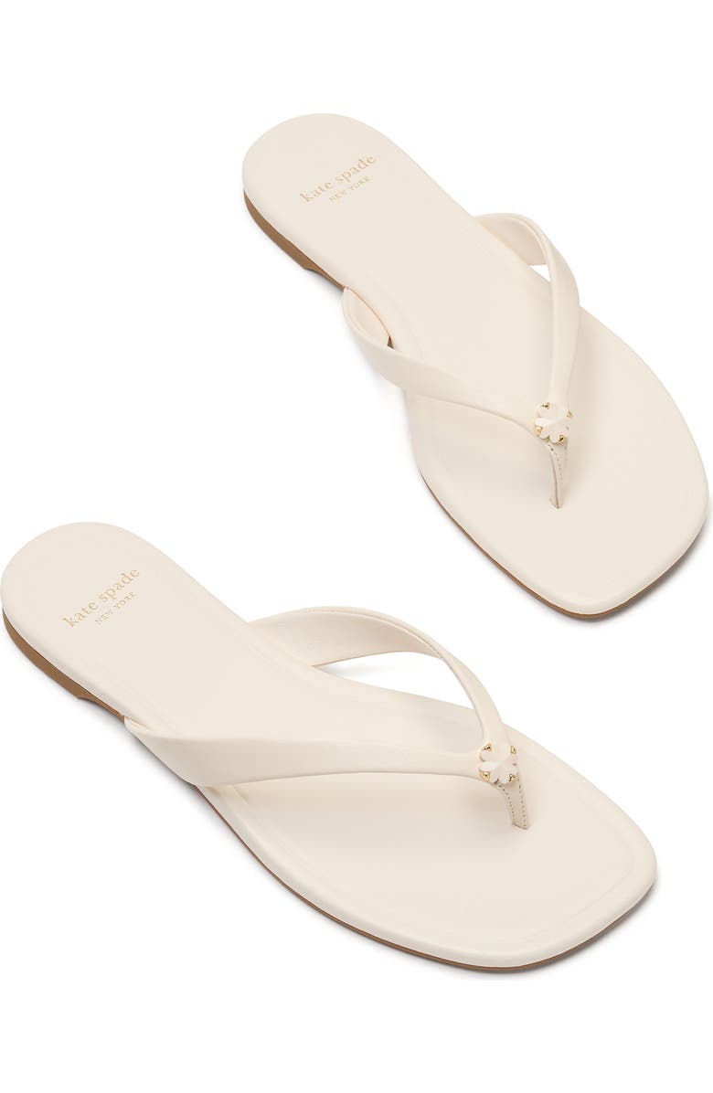 Kate Spade New York Flower Flip Flop, Alternate, color, Cream