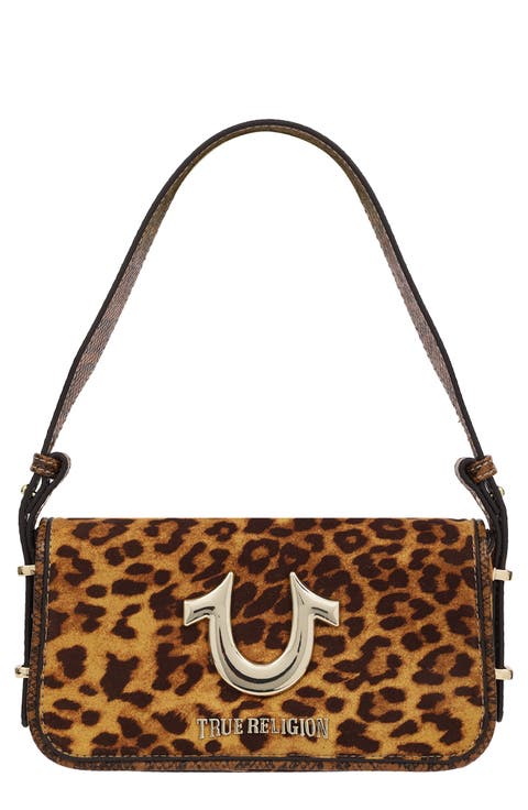 Animal Print Horseshoe Shoulder Bag