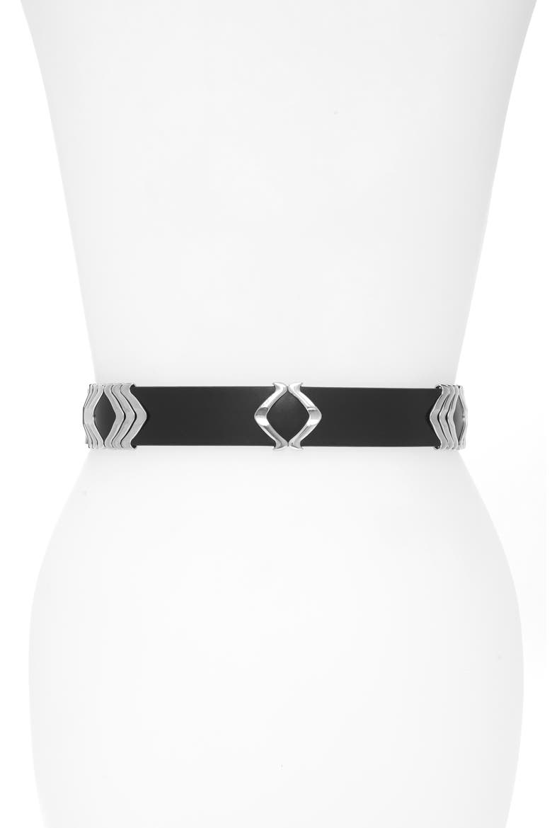 Tehora Leather Belt, Alternate, color, BLACK