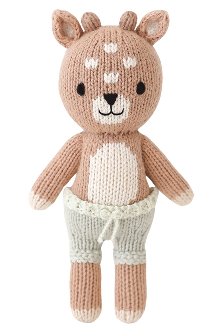 Tiny Elliot the Fawn Stuffed Animal, Main, color, BROWN/GREEN