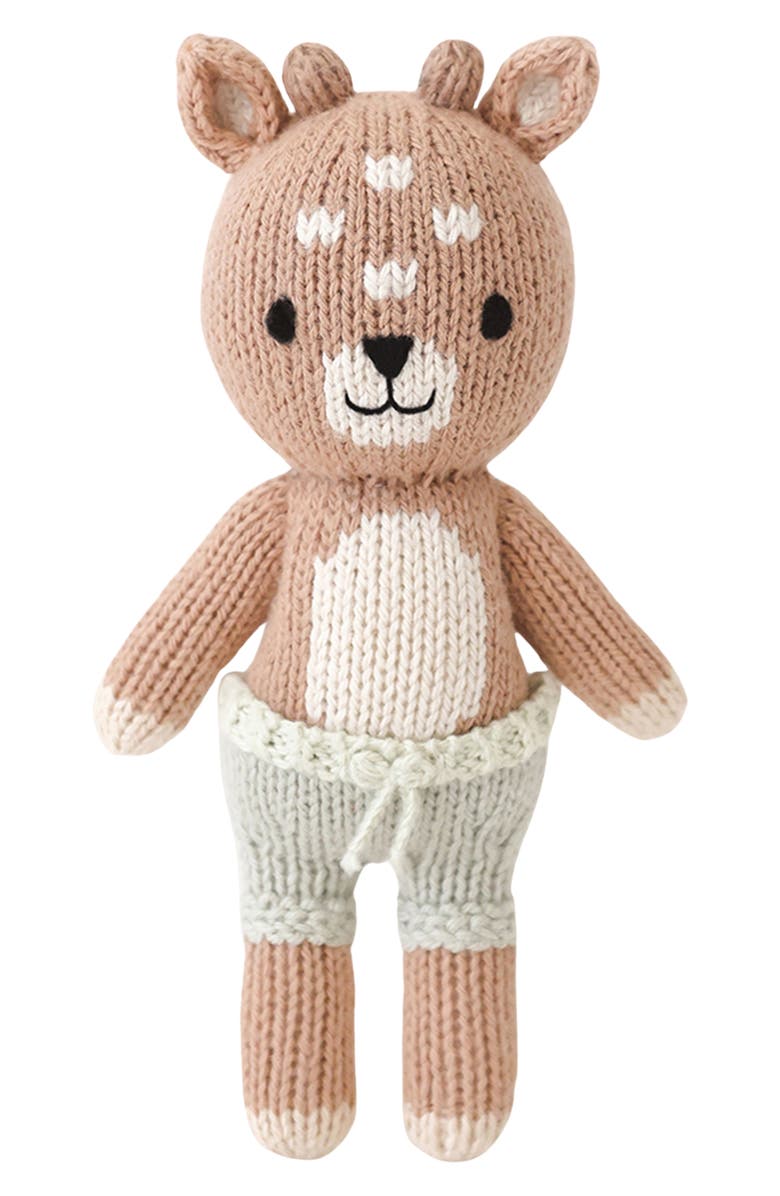 cuddle+kind Tiny Elliot the Fawn Stuffed Animal, Main, color, Brown/Green