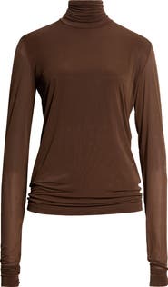 Saint Laurent Jersey Turtleneck Top
