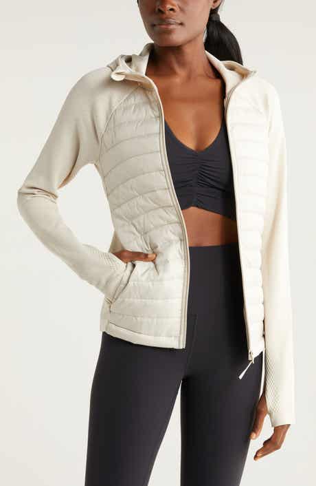 Zella Seamless Mixed Media Puffer Jacket