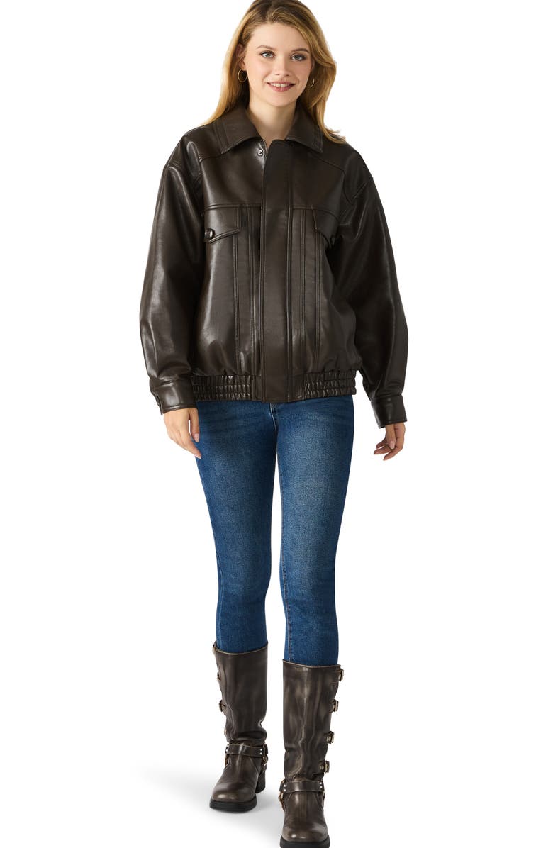 Steve Madden Henson Faux Leather Jacket, Alternate, color, Coco