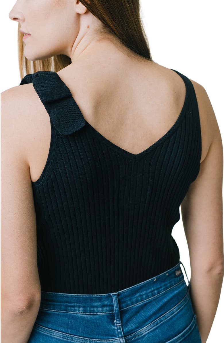 Hope & Henry Women's V-Neck Rib Knit Tank with Bow, Alternate, color,