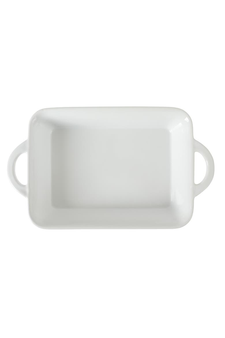 Gracious Dining Rectangular Stoneware Baking Dish with Handles, Alternate, color, White