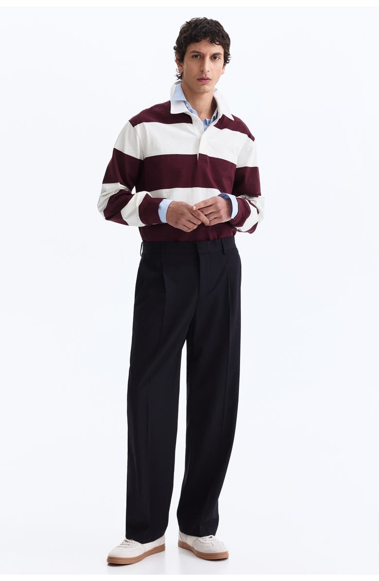 H&M Relaxed Fit Wool-blend Tailored Trousers, Alternate, color, Navy Blue
