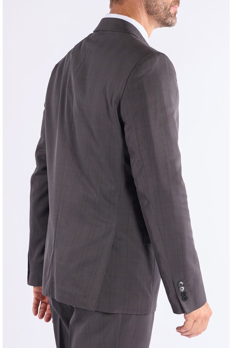Hoxton Charcoal Plaid Notch Lapel Suit, Alternate, color, GREY