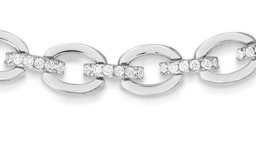 Glaze Jewelry Sterling Silver Link Choker Necklace In Metallic