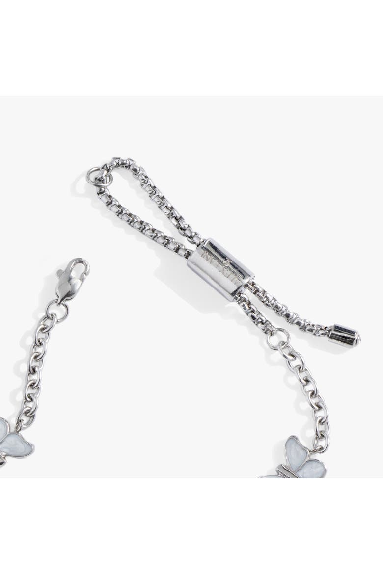 Butterfly and Flower Anklet, Alternate, color, Silver