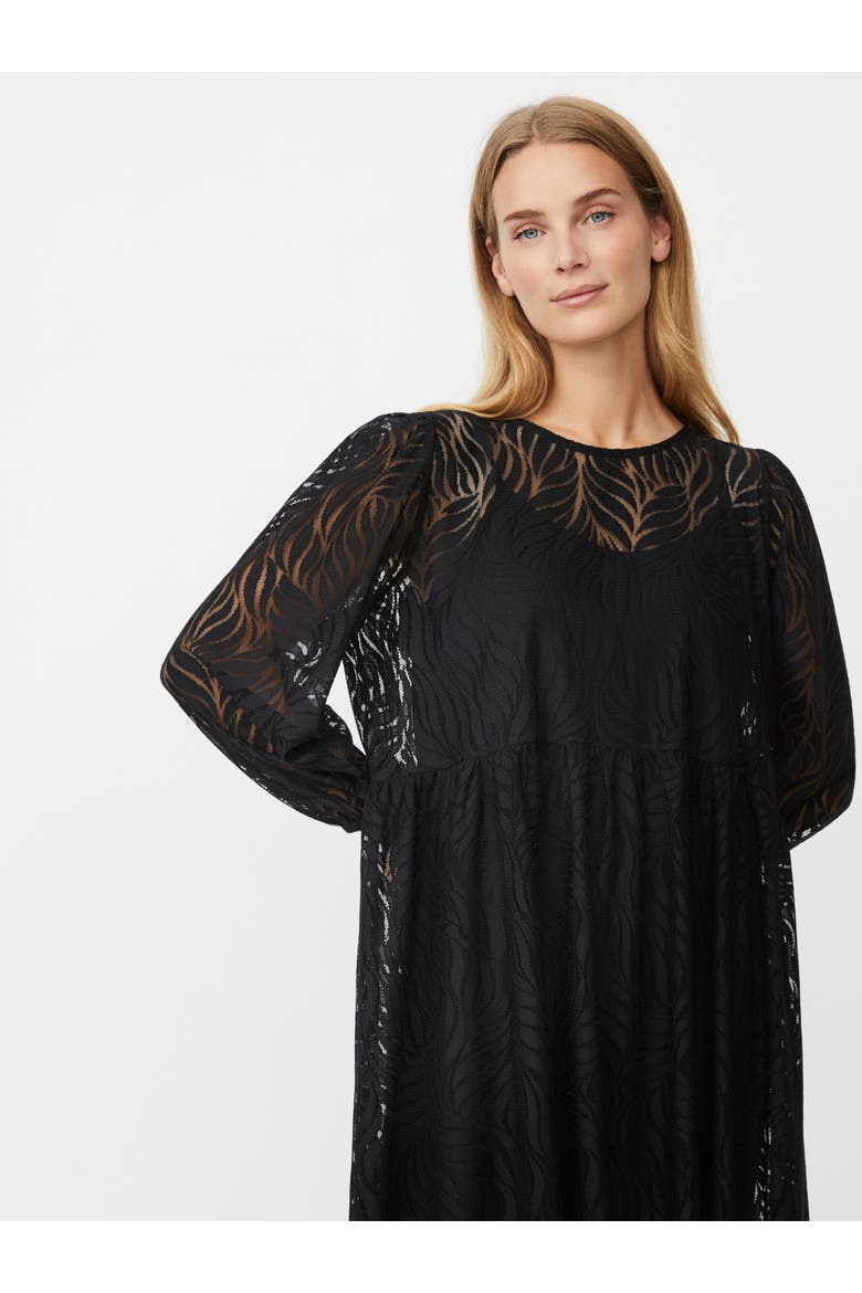 Naylora Long Sleeve A-Line Midi Dress, Alternate, color, Black