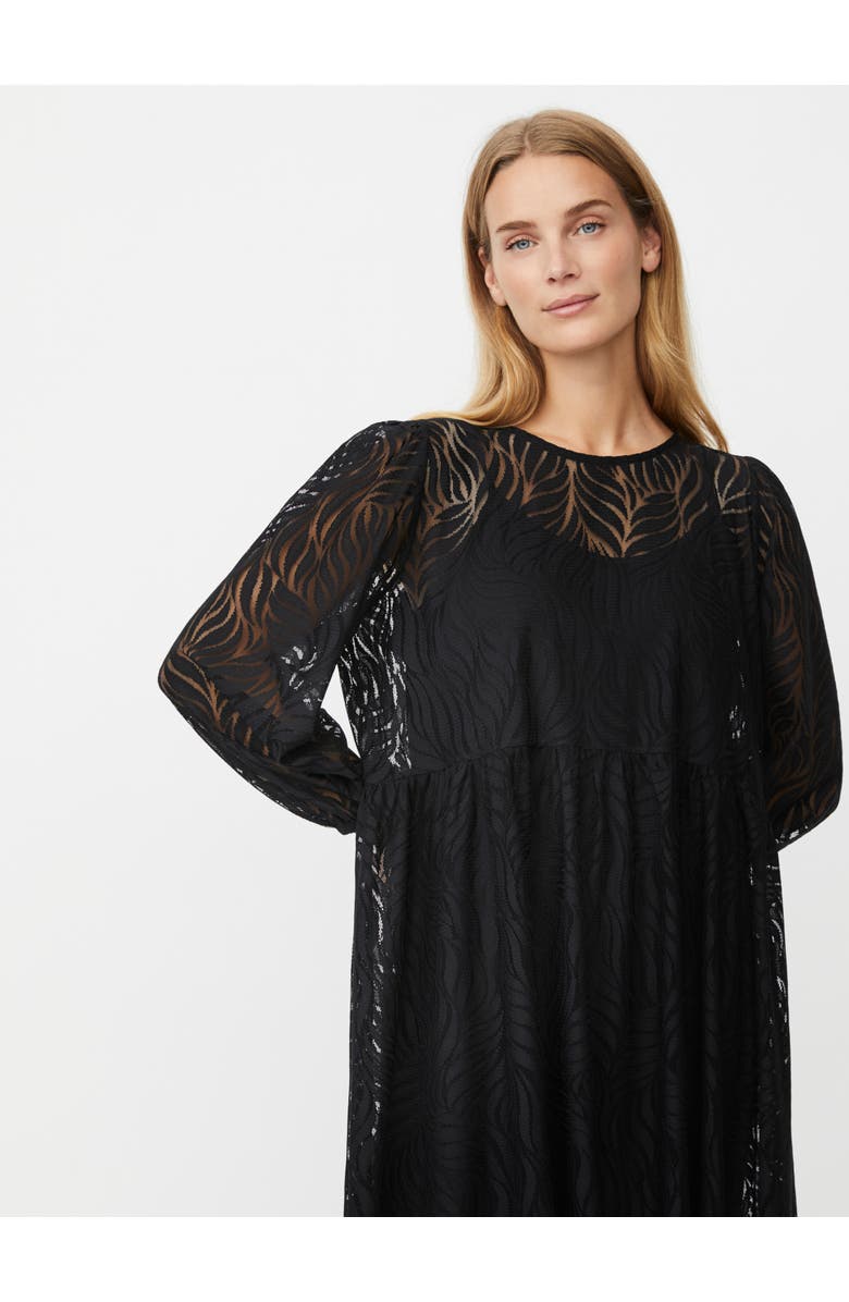 Masai Copenhagen Naylora Long Sleeve A-Line Midi Dress, Alternate, color, Black