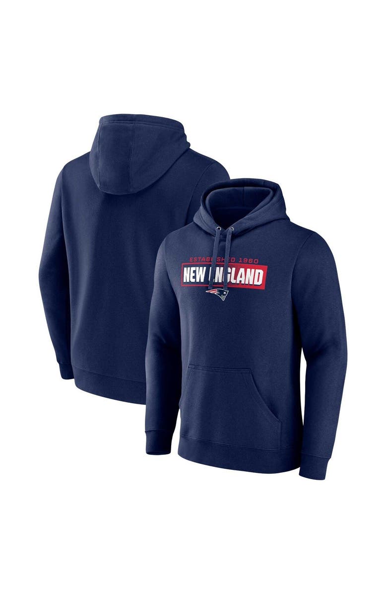 FANATICS Men's Fanatics Branded Navy New England Patriots Down The Field Pullover Hoodie, Main, color, 