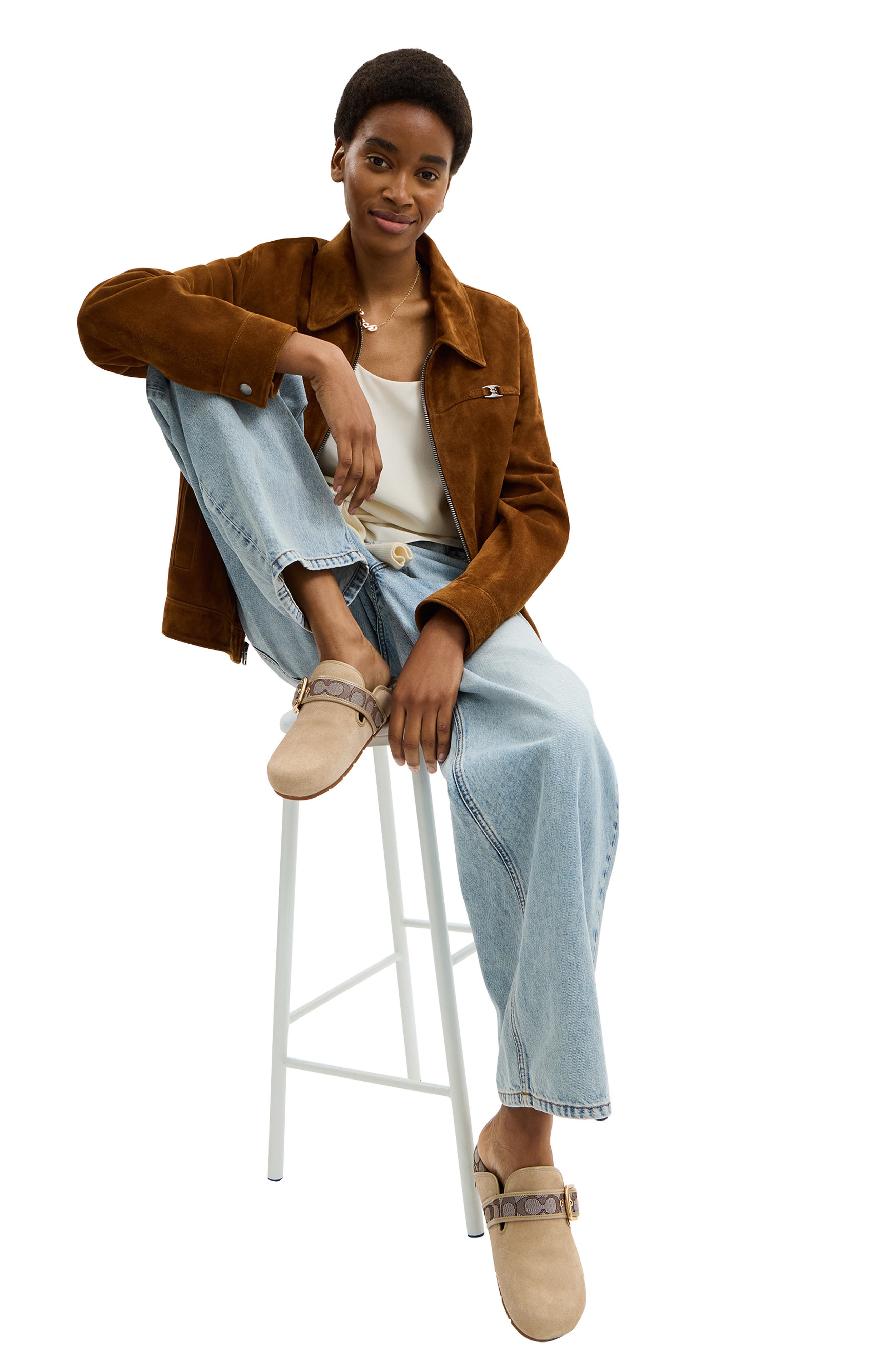 COACH Archival Buckle Mule, Alternate, color, Oat