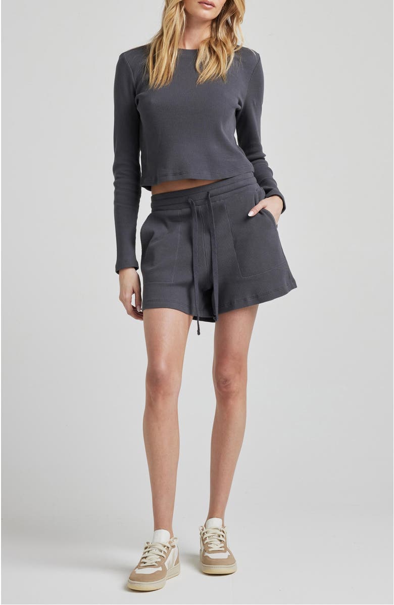 Losano Organic Cotton Long Sleeve Crew, Alternate, color, Charcoal