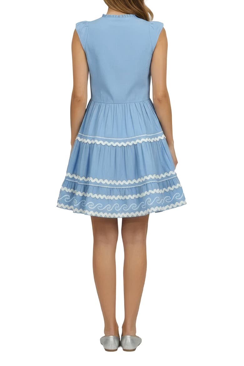 Floss Rickrack Ribbon Cotton Dress, Alternate, color, ICE BLUE