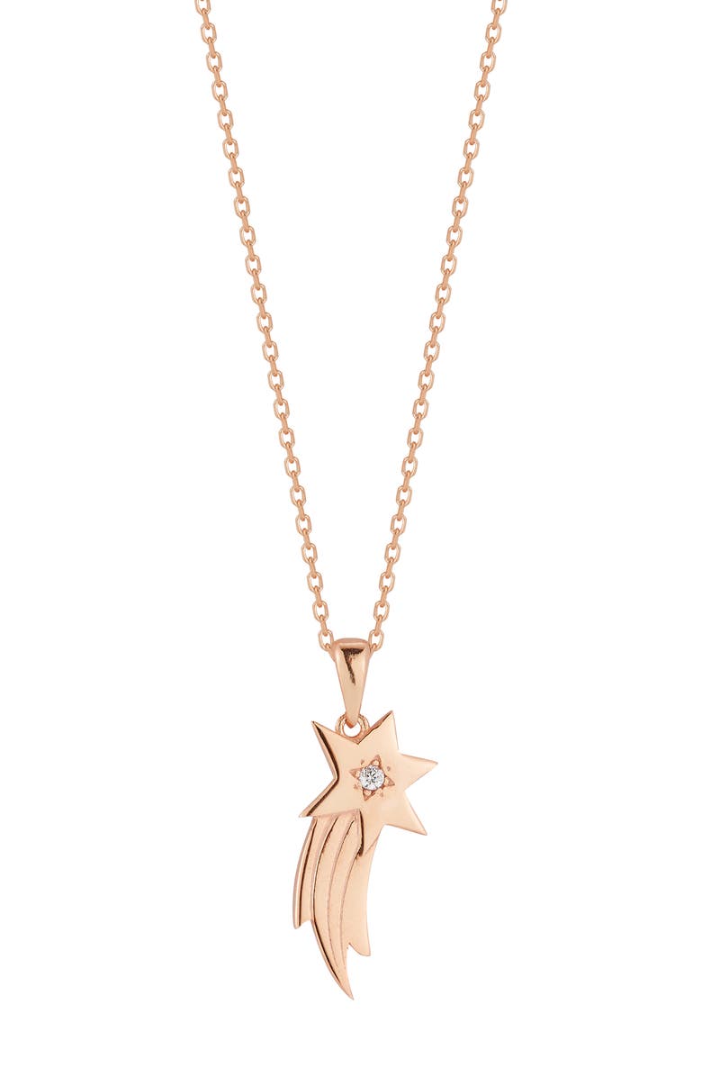 SPHERA MILANO Shooting Star Pendant Necklace, Main, color, Rose Gold