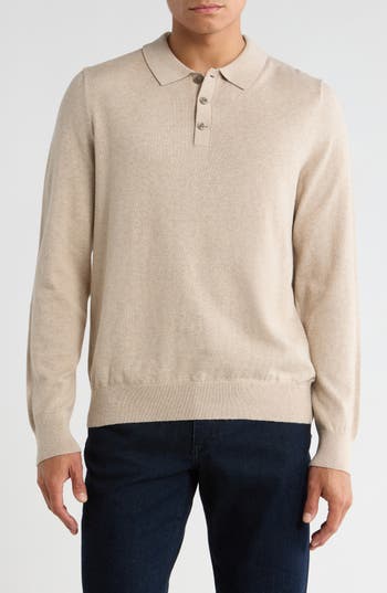 14th & Union Organic Cotton & Cashmere Blend Polo In White