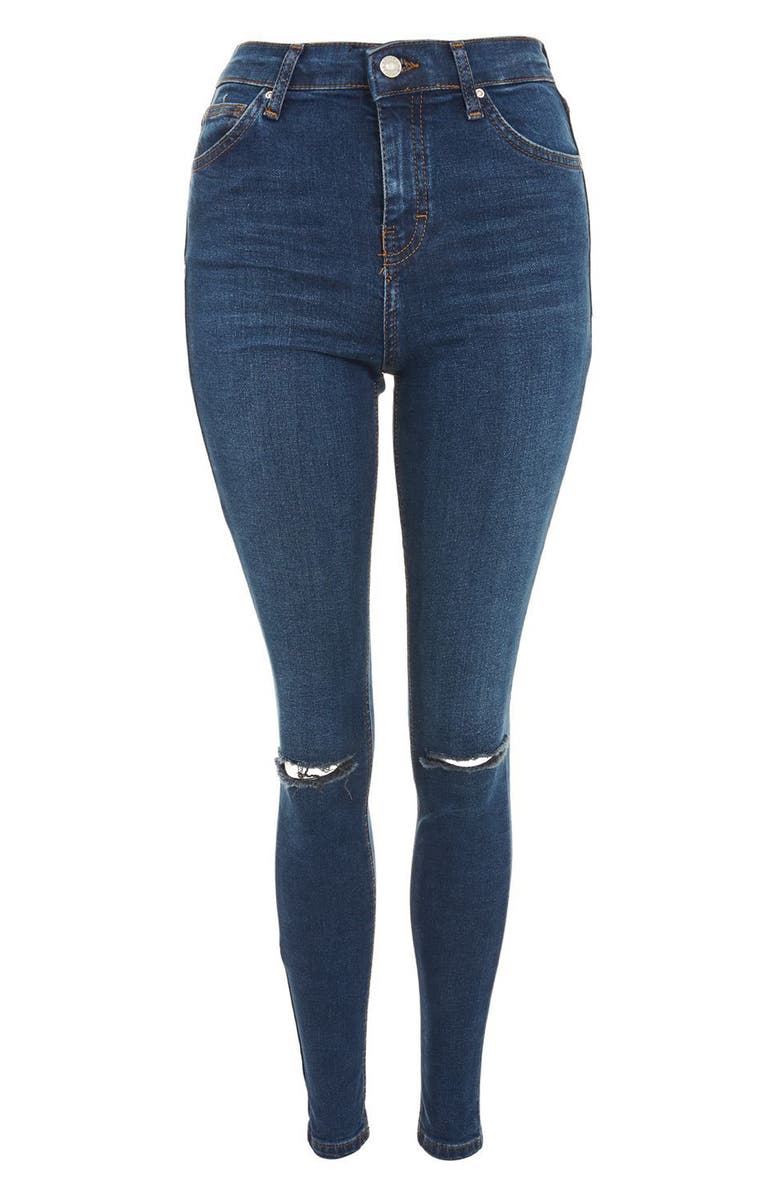 Topshop Jamie Ripped Skinny Jeans, Alternate, color, 