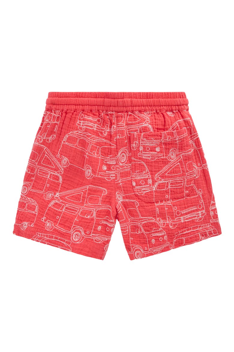 Kids' Double Cloth Shorts, Alternate, color, JAM RED CAMPER VAN