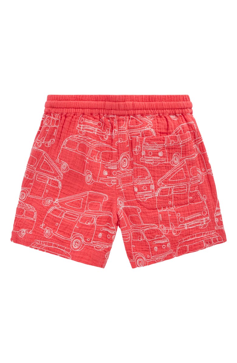 Mini Boden Kids' Double Cloth Shorts, Alternate, color, Jam Red Camper Van