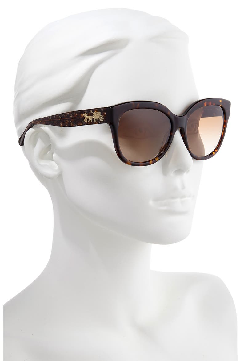 56mm Square Sunglasses, Alternate, color, TORTOISE/ BROWN GRADIENT