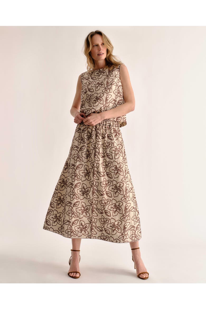 Bea Embroidered Midi Skirt, Alternate, color, Field Floral Embroidery
