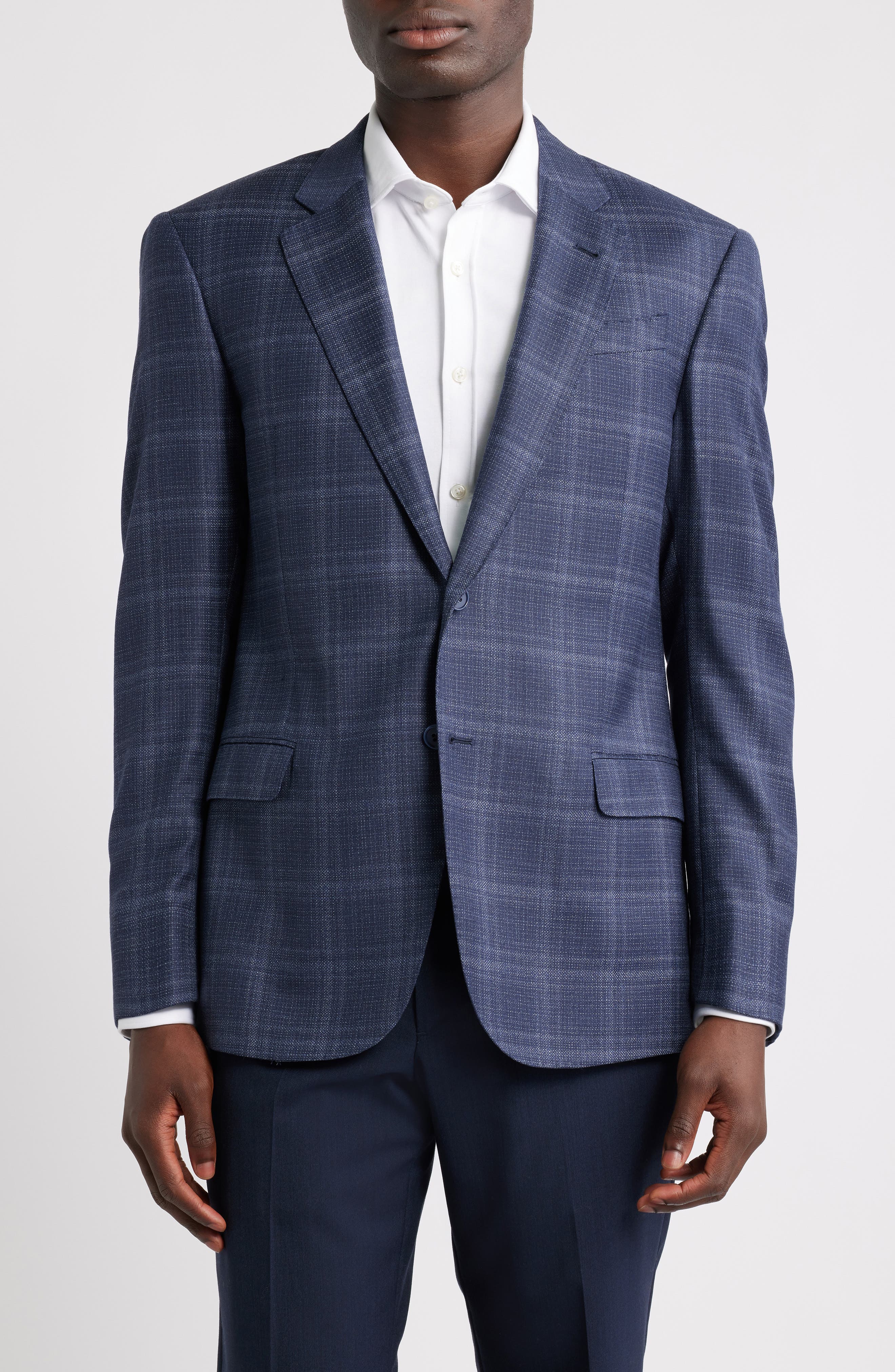 Emporio Armani G-Line Blue Check Slub Sport Coat